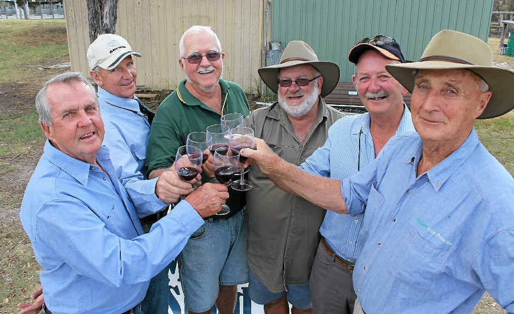Men’s Shed members Paul Crowe, John Boucher, Nev Winter, Kev Armstrong, Justin Liddy and Jim Wilkinson toast to a successful Symply Red launch. Men’s Shed members Paul Crowe, John Boucher, Nev Winter, Kev Armstrong, Justin Liddy and Jim Wilkinson toast to a successful Symply Red launch.